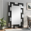 Kia Dresser Mirror- Block Design- Metallic Silver and Black Veneer 32x47