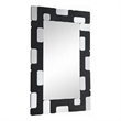 Kia Dresser Mirror- Block Design- Metallic Silver and Black Veneer 32x47