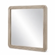 Dery Vanity Dresser Mirror- Ridged Wood Frame- Light Oak Brown- 42x48