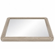 Dery Vanity Dresser Mirror- Ridged Wood Frame- Light Oak Brown- 42x48