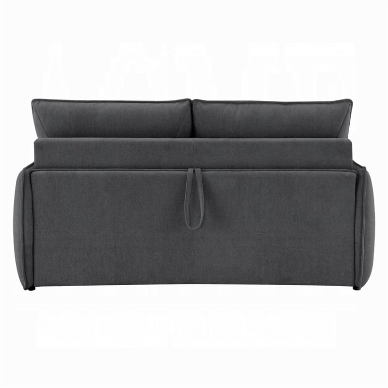 Convertible Sofa with Pullout Queen Bed- Charcoal Gray Chenille- 78 Inch