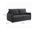 Convertible Sofa with Pullout Queen Bed- Charcoal Gray Chenille- 78 Inch