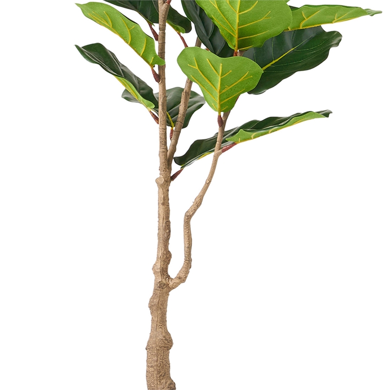 Axel Faux Fiddle Leaf Fig Tree- Iron Frame- Green Poly Silk 59 Inch