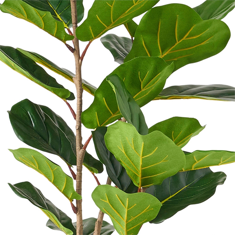 Axel Faux Fiddle Leaf Fig Tree- Iron Frame- Green Poly Silk 59 Inch