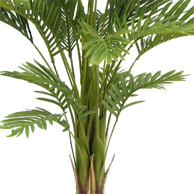 Anva Artificial Palm Tree- Pre-Potted Design- Green Iron-Poly Silk 59 Inch