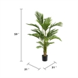 Anva Artificial Palm Tree- Pre-Potted Design- Green Iron-Poly Silk 59 Inch