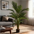 Anva Artificial Palm Tree- Pre-Potted Design- Green Iron-Poly Silk 59 Inch