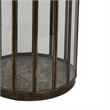 Bonie 7in Glass Hurricane Candle Holder with Paneled Frame- Bronze Metal