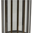 Bonie 7in Glass Hurricane Candle Holder with Paneled Frame- Bronze Metal