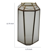 Raha Vintage Lantern with Frosted Glass Panels- Bronze Metal Frame 13 Inch
