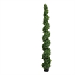 Javy Cypress Pine Tree- Spiral Topiary- White Planter- Green 83 Inch