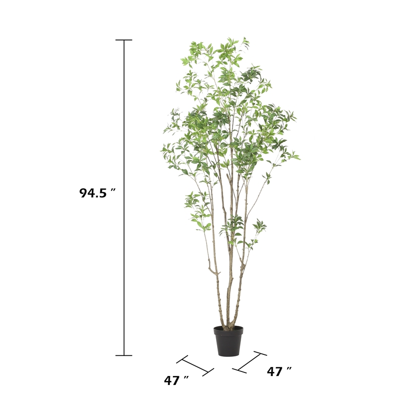 Terry Artificial Pieris Tree with White Planter- 95 Inch