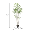 Terry Artificial Pieris Tree with White Planter- 95 Inch