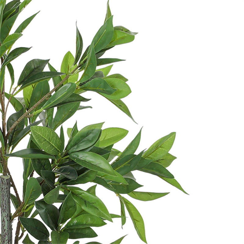 Tommy Lifelike Laurel Artificial Tree w Cement-Filled Pot- Green 35 Inch