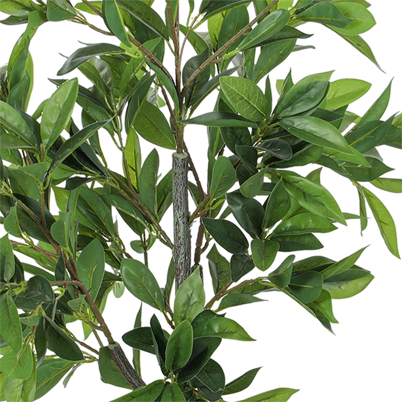 Tommy Lifelike Laurel Artificial Tree w Cement-Filled Pot- Green 35 Inch