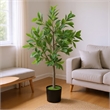 Tommy Lifelike Laurel Artificial Tree w Cement-Filled Pot- Green 35 Inch