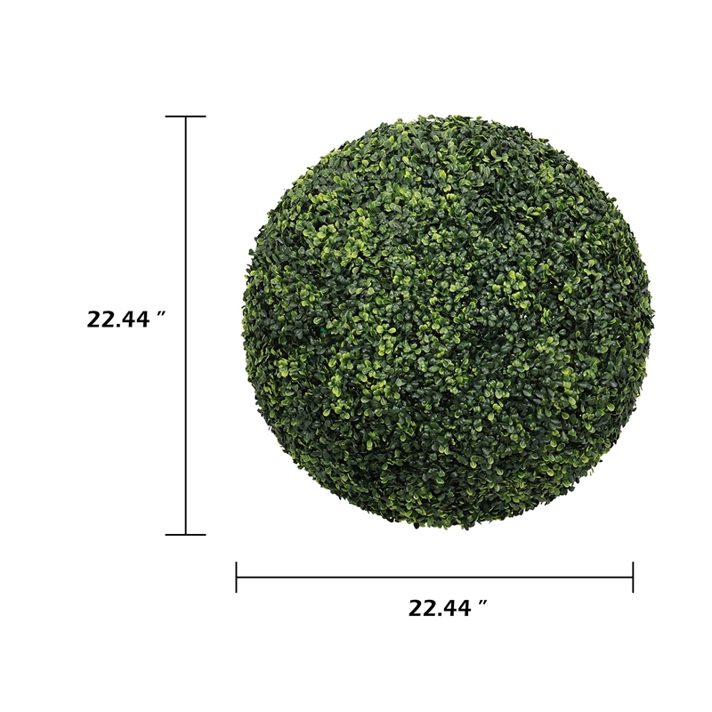 Sophie Faux Boxwood Topiary Balls- Set of 2- Green Poly Silk 23 Inch