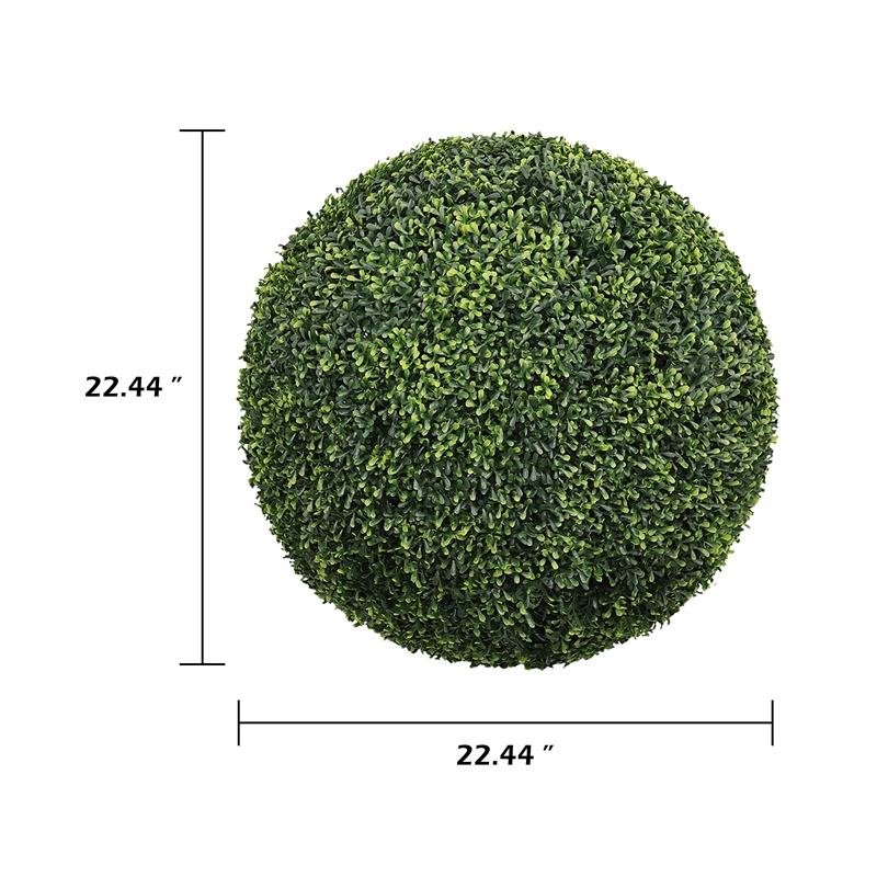 Sophie Faux Boxwood Topiary Balls- Set of 2- Green Poly Silk 23 Inch