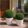 Sophie Faux Boxwood Topiary Balls- Set of 2- Green Poly Silk 23 Inch
