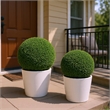 Sophie Faux Boxwood Topiary Balls- Set of 2- Green Poly Silk 23 Inch