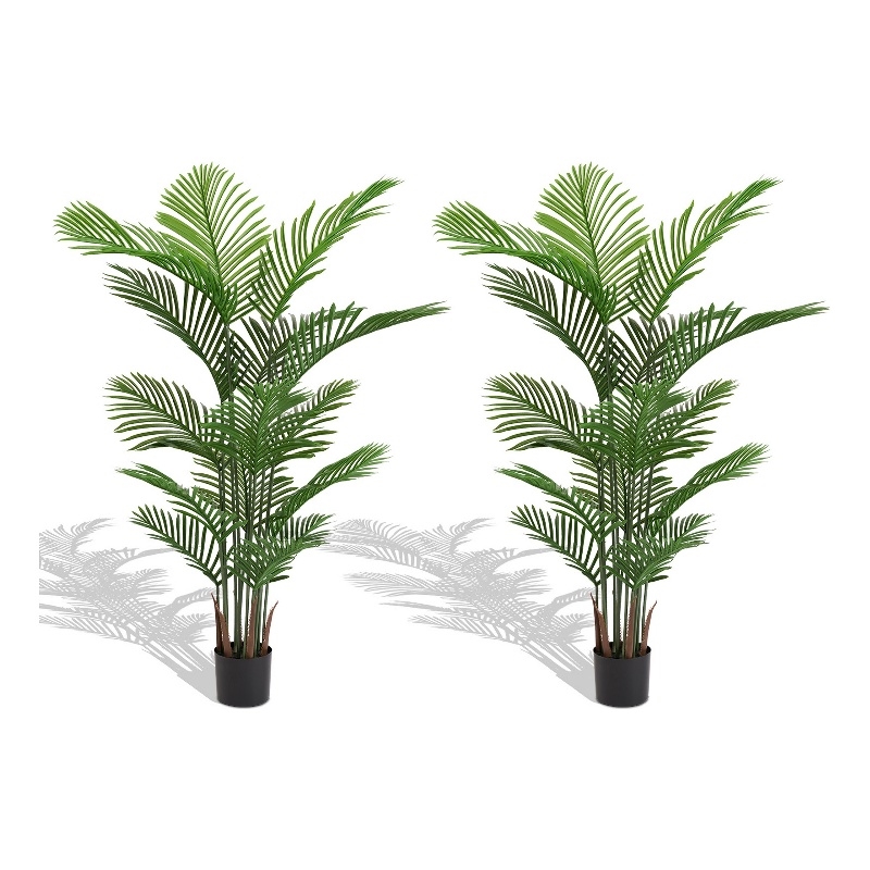 Norah Faux Areca Palm Tree- Set of 2- 15 Folds- Green Poly Silk 63 Inch