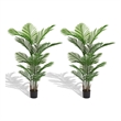 Norah Faux Areca Palm Tree- Set of 2- 15 Folds- Green Poly Silk 63 Inch
