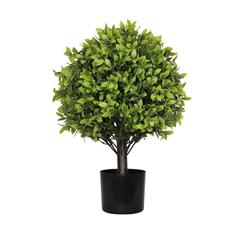 Manto Boxwood Topiary Ball Trees- Set of 2- Green Poly Silk 22 Inch