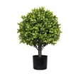 Manto Boxwood Topiary Ball Trees- Set of 2- Green Poly Silk 22 Inch
