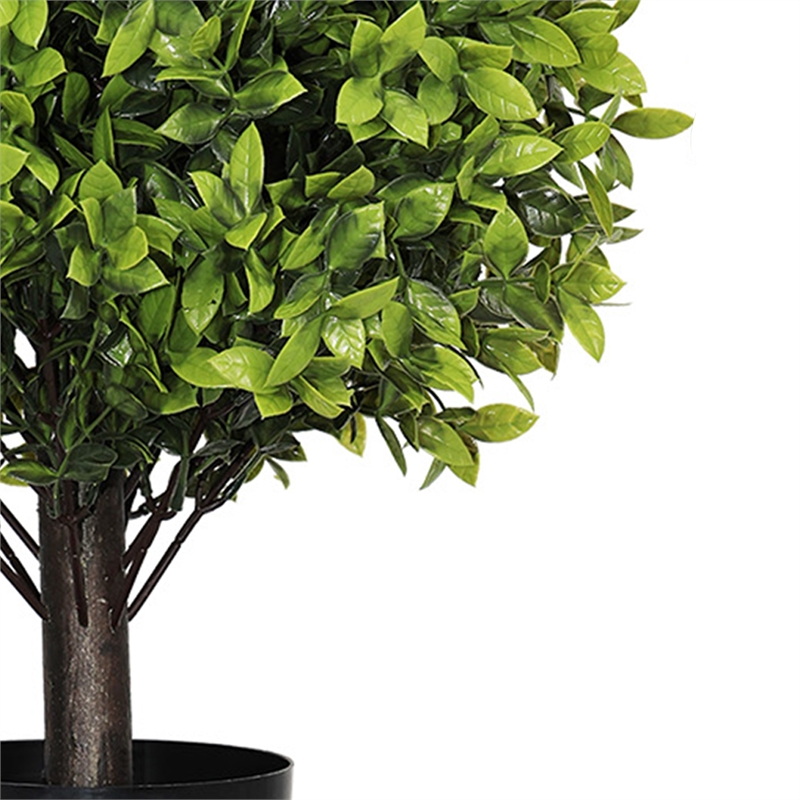 Manto Boxwood Topiary Ball Trees- Set of 2- Green Poly Silk 22 Inch