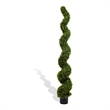 Vena 6 Ft Outdoor Spiral Topiary Tree- Set of 2- Green Poly Silk 71 Inch
