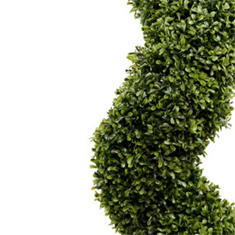 Vena 6 Ft Outdoor Spiral Topiary Tree- Set of 2- Green Poly Silk 71 Inch