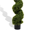 Vena 6 Ft Outdoor Spiral Topiary Tree- Set of 2- Green Poly Silk 71 Inch