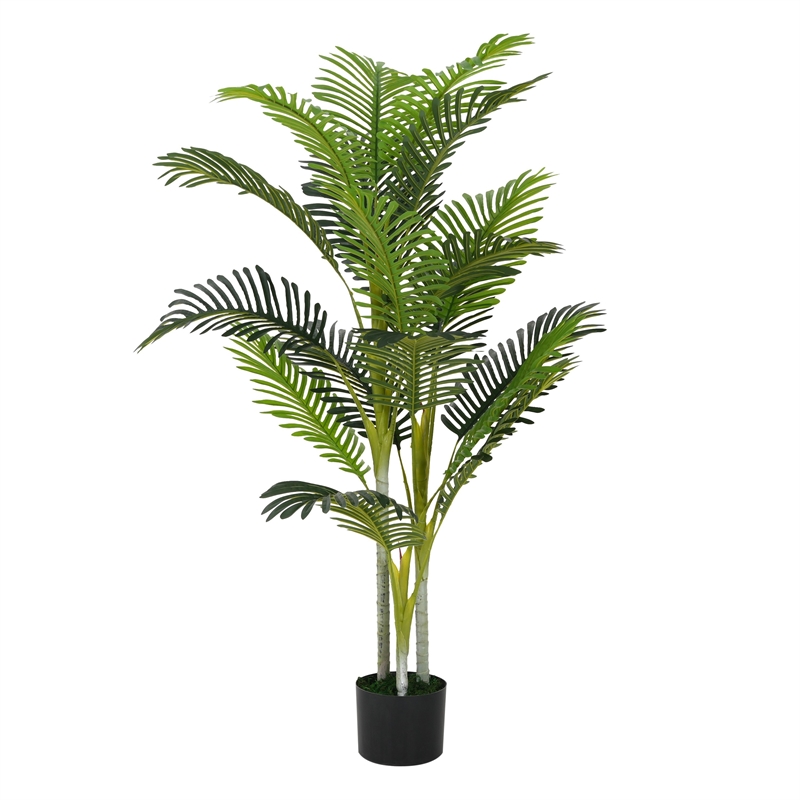 Rita Artificial Palm Tree- Set of 2- Iron- Green Poly Silk 61 Inch