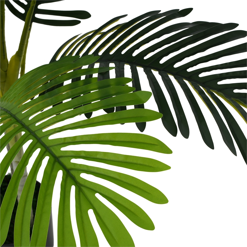Rita Artificial Palm Tree- Set of 2- Iron- Green Poly Silk 61 Inch