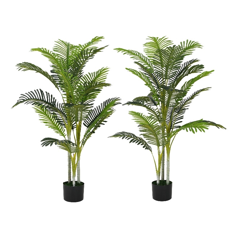 Rita Artificial Palm Tree- Set of 2- Iron- Green Poly Silk 61 Inch