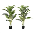 Rita Artificial Palm Tree- Set of 2- Iron- Green Poly Silk 61 Inch