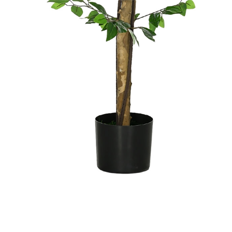 Carla Artificial Ficus Tree with PEVA Leaves- Black Pot- Lifelike 71 Inch