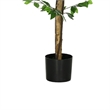Carla Artificial Ficus Tree with PEVA Leaves- Black Pot- Lifelike 71 Inch