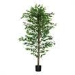 Carla Artificial Ficus Tree with PEVA Leaves- Black Pot- Lifelike 71 Inch