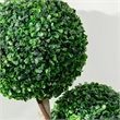 Raha Triple Ball Boxwood Tree in Black Pot- Lifelike Poly Silk 36 Inch