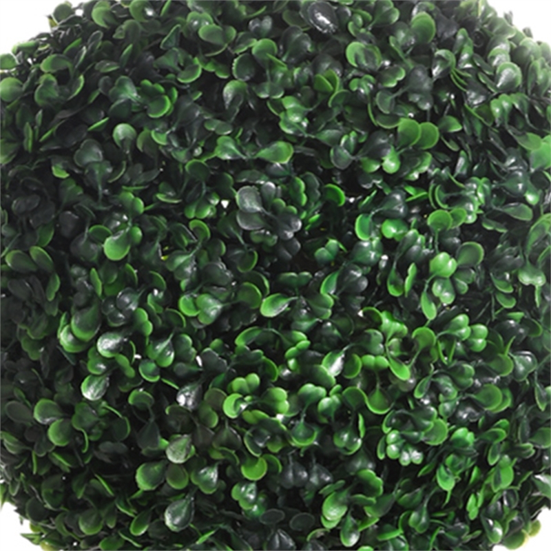 Raha Triple Ball Boxwood Tree in Black Pot- Lifelike Poly Silk 36 Inch