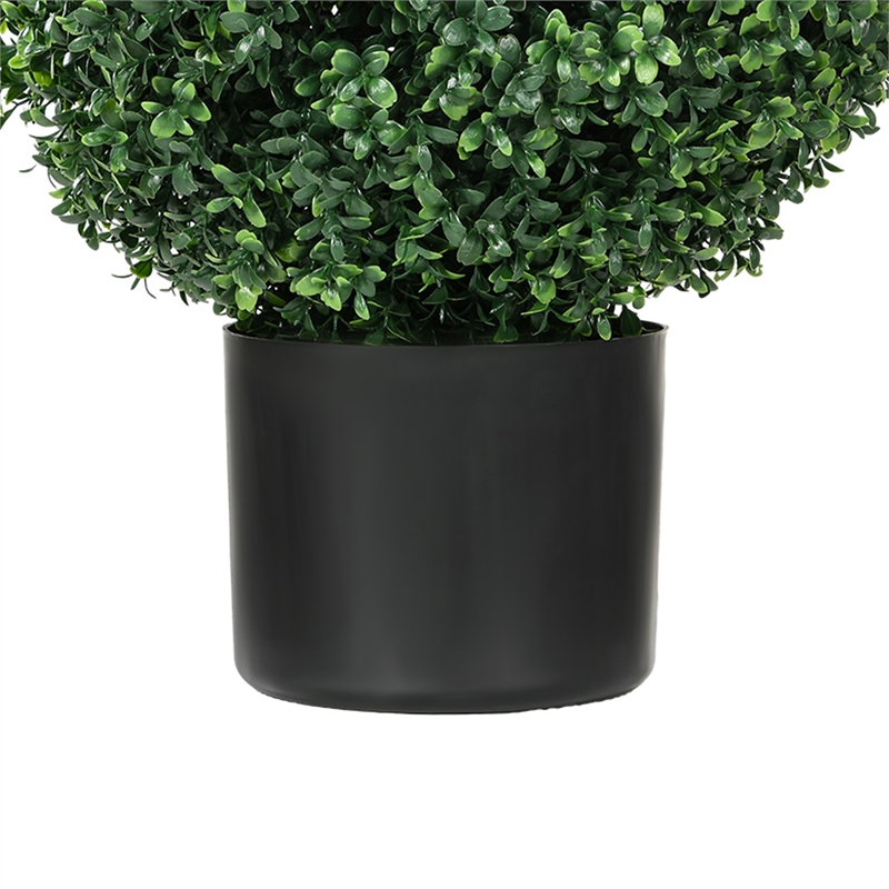 Jese Faux Boxwood Ball Topiary Tree- Set of 2- Faux Moss- Lifelike 21 Inch