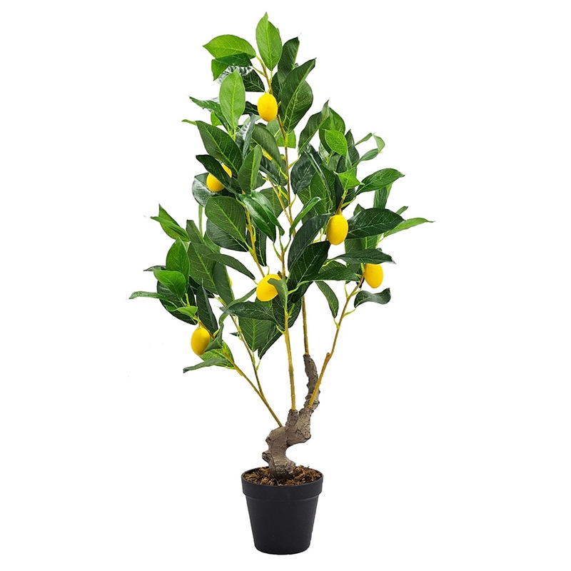 Artificial Lemon Tree with Lifelike Lemon- Black Pot- Lifelike 32 Inch