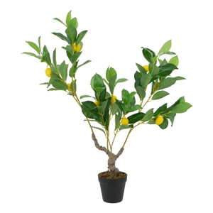 Artificial Lemon Tree with Lifelike Lemon- Black Pot- Lifelike 32 Inch