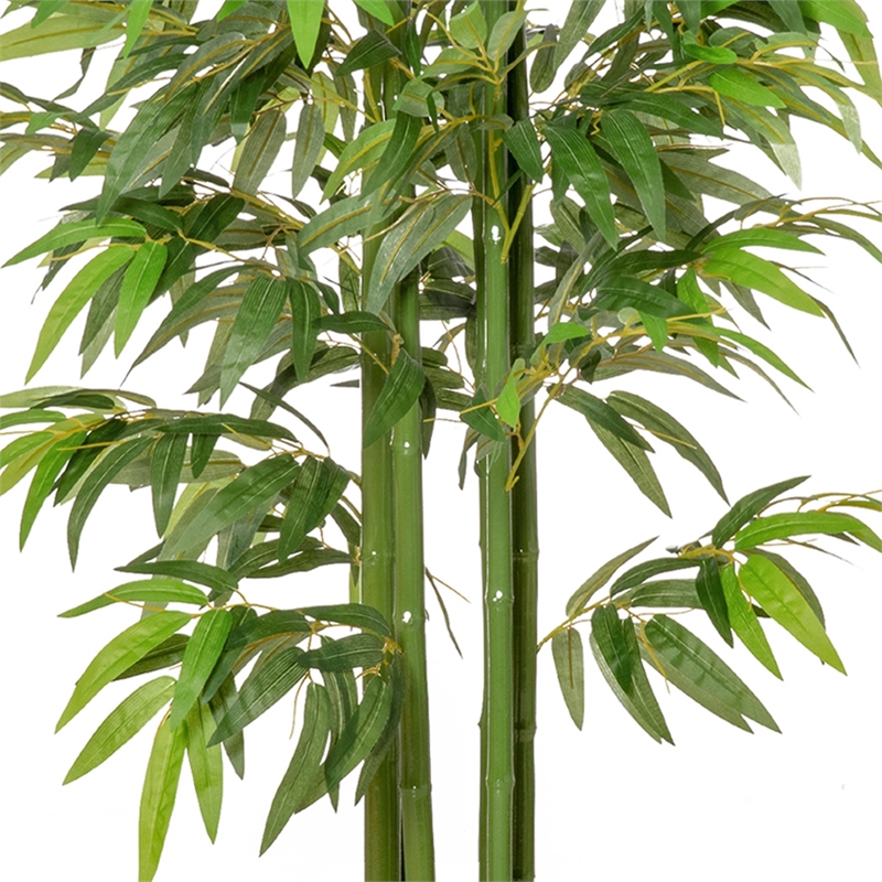 Valey Faux Bamboo Tree with Cement-Filled Pot- Lifelike Poly Silk 55 Inch