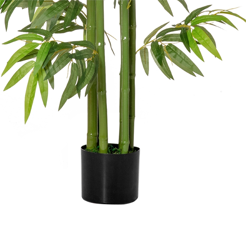 Valey Faux Bamboo Tree with Cement-Filled Pot- Lifelike Poly Silk 55 Inch