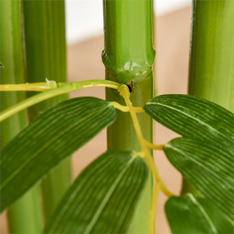 Valey Faux Bamboo Tree with Cement-Filled Pot- Lifelike Poly Silk 55 Inch