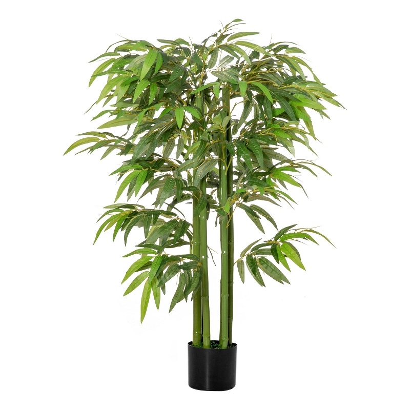 Valey Faux Bamboo Tree with Cement-Filled Pot- Lifelike Poly Silk 55 Inch