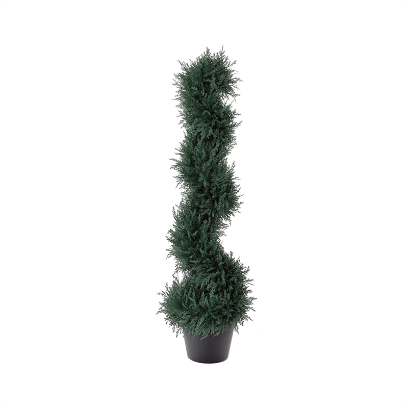 Celia Artificial Cedar Spiral Topiary Tree- Lifelike Poly Silk 36 Inch