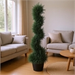 Celia Artificial Cedar Spiral Topiary Tree- Lifelike Poly Silk 36 Inch